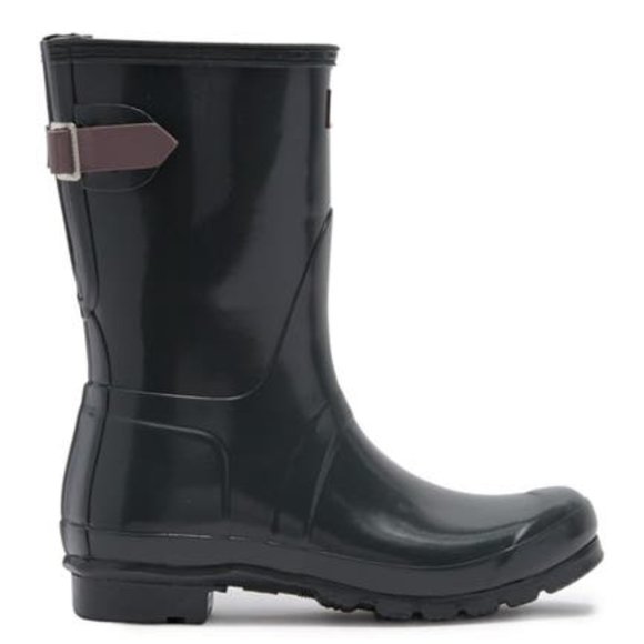 NEW! Hunter Short Back Adjustable Gloss Rain Boots - Picture 1 of 7